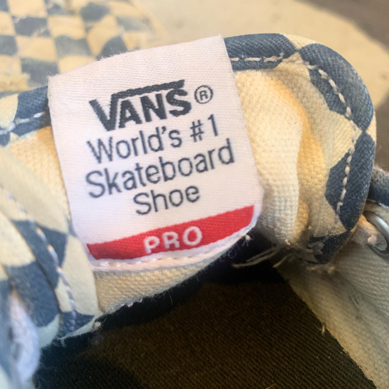 Vans pro old school blue and cream Depop