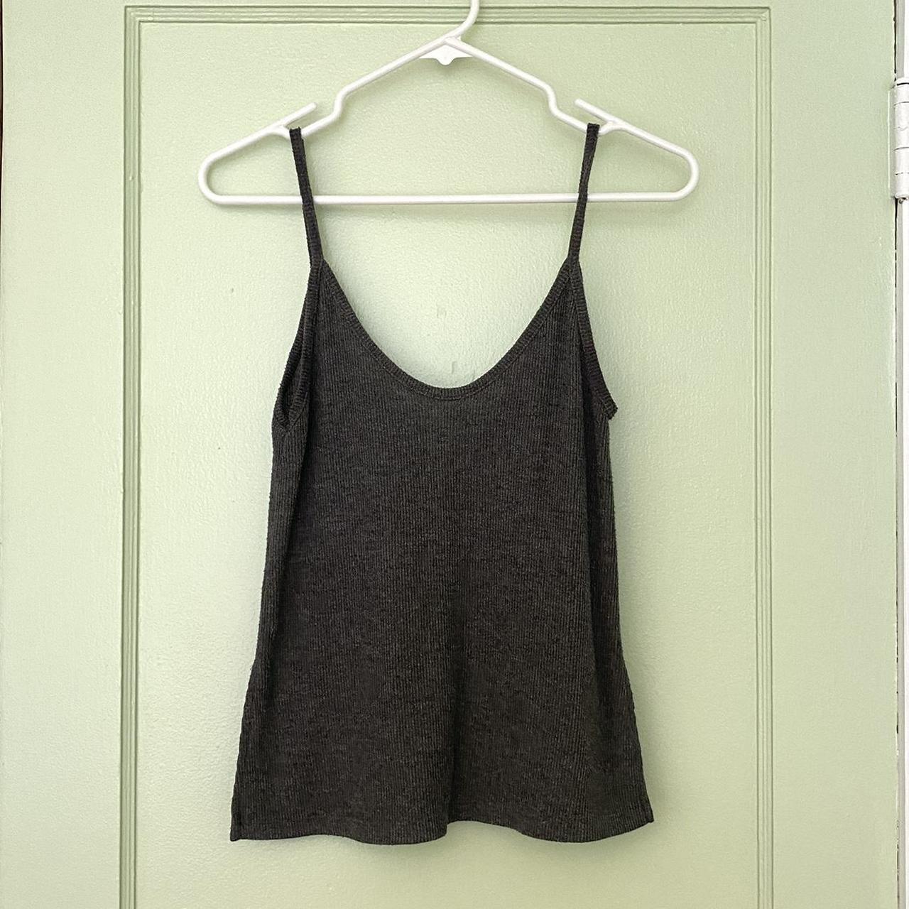 Brandy Melville Dark Grey Ribbed Tank Simple and... Depop