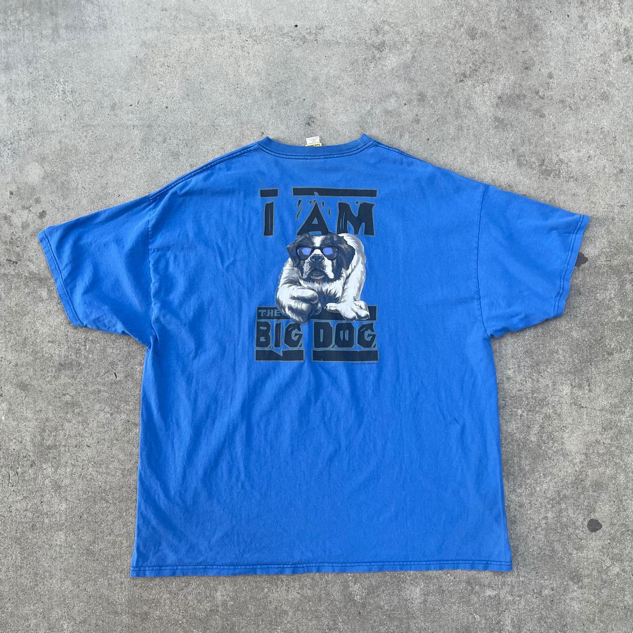 BACON Men's Blue and White T-shirt