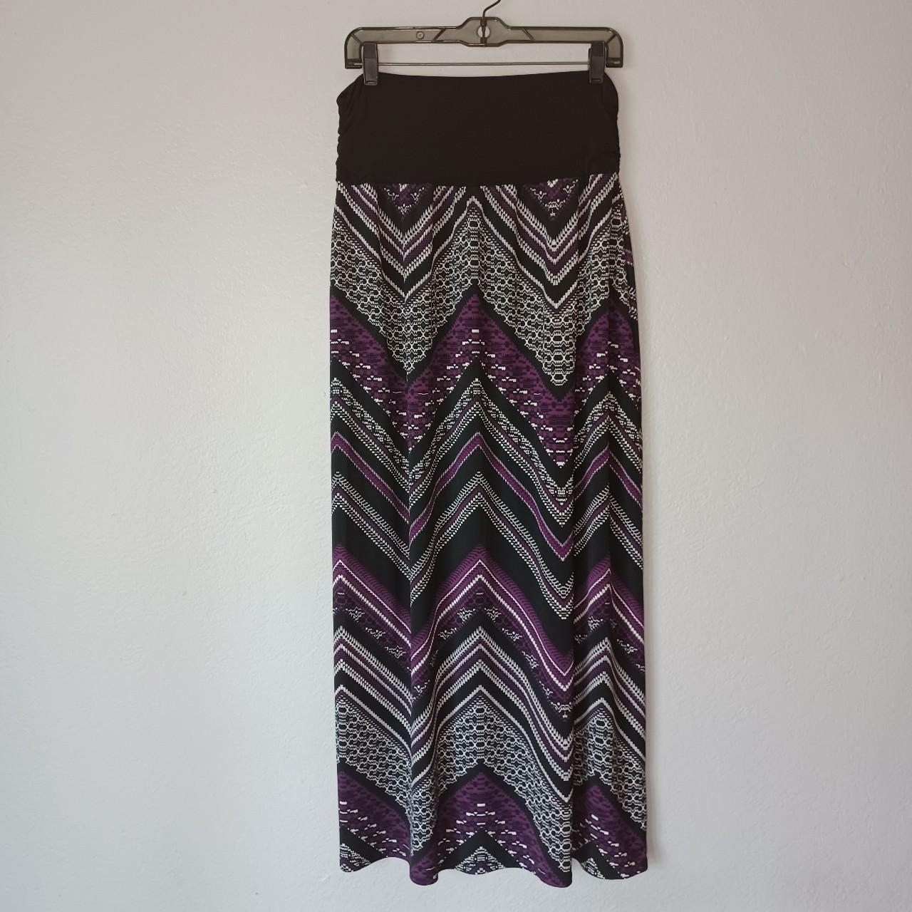 AGB Women's Black and Purple Skirt | Depop