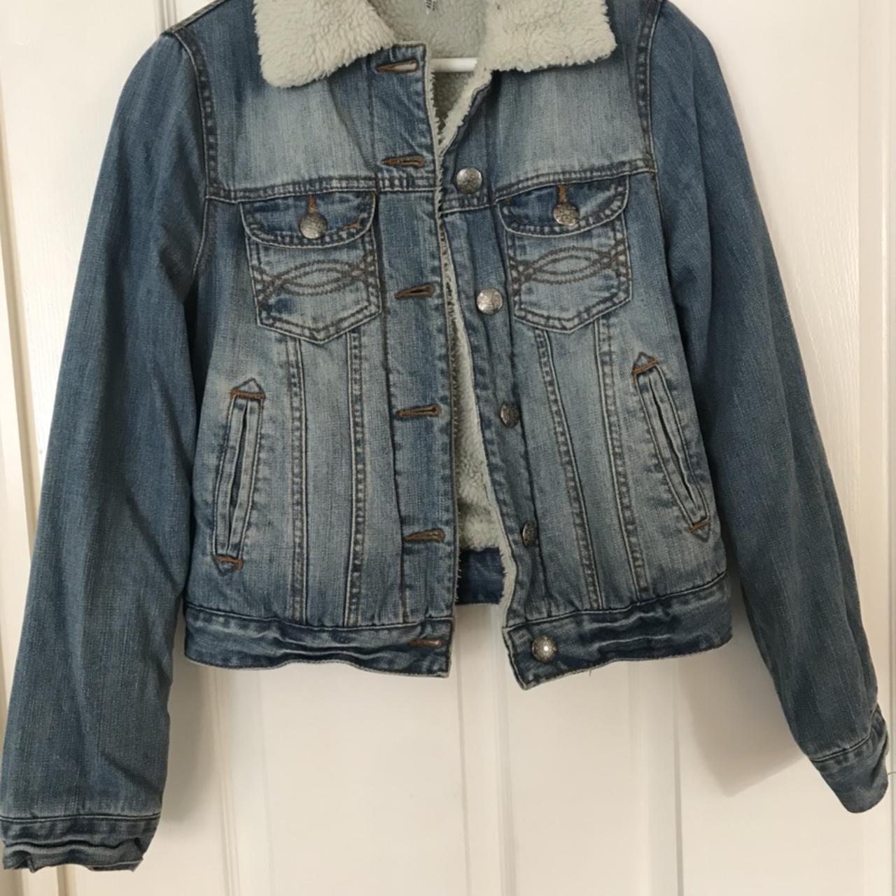 Jean jacket clearance with sheep fur