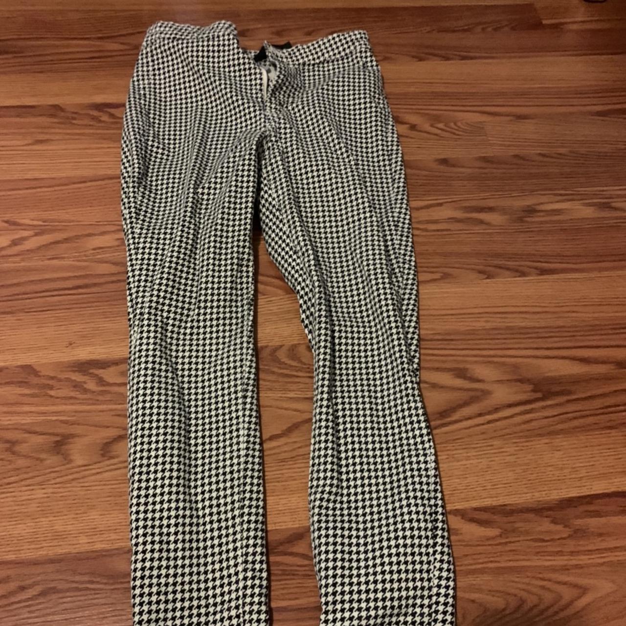 black and white plaid pants womens