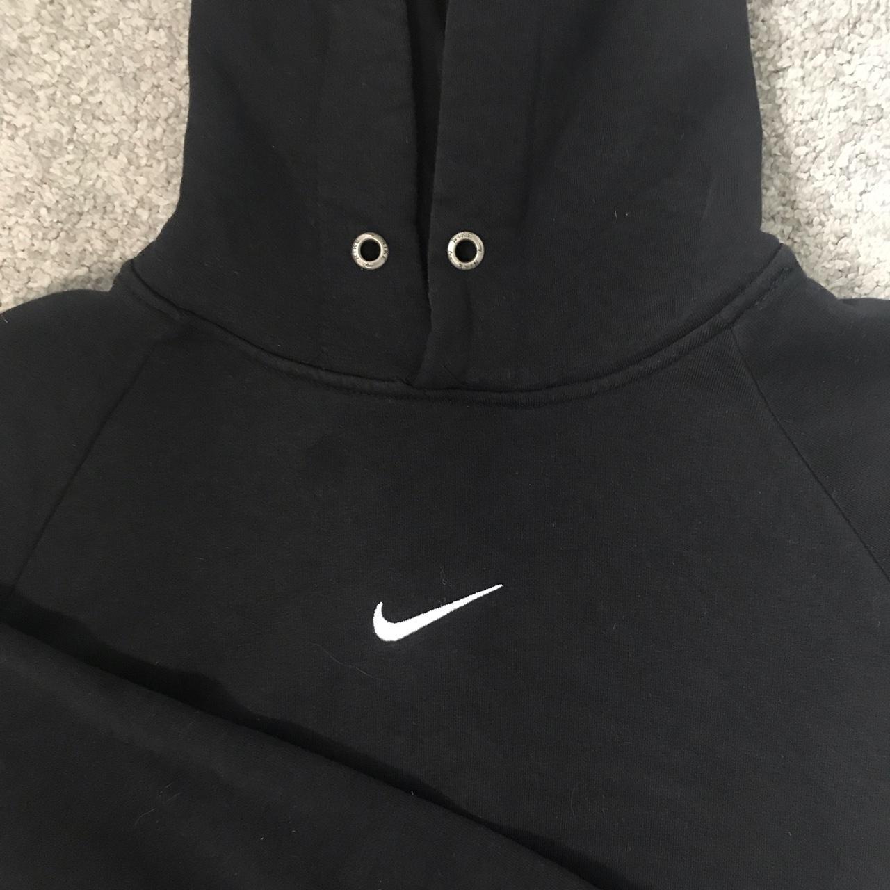 Nike centre swoosh hoodie black Clearance