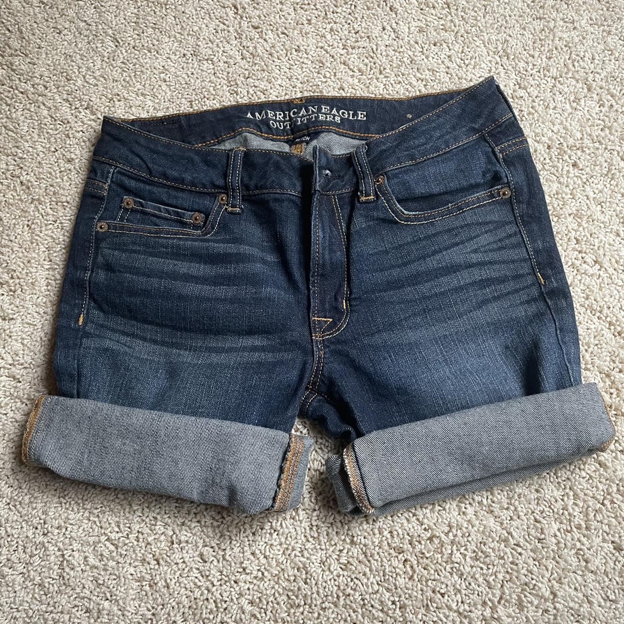 American Eagle long jean shorts! This shorts are... - Depop