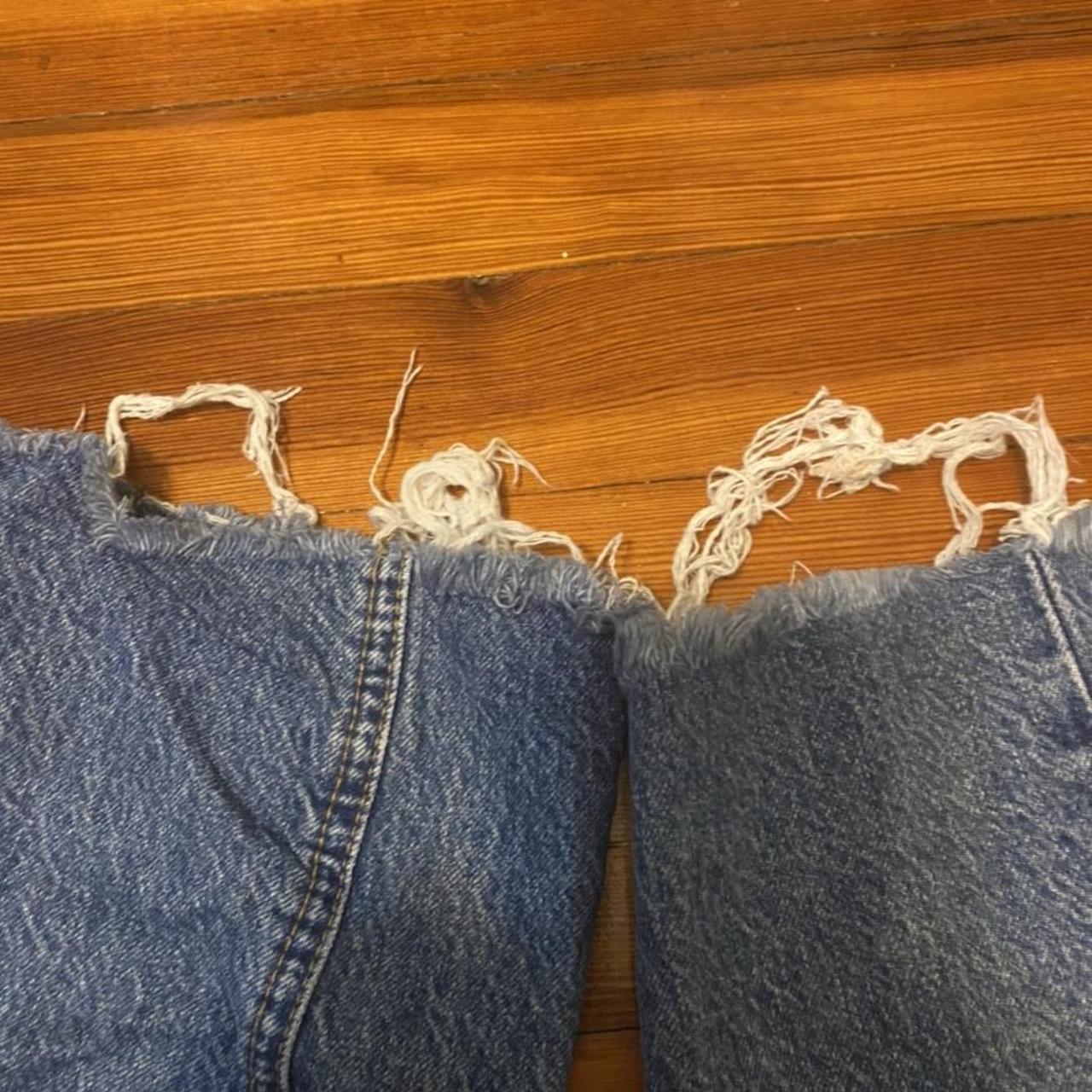 gianni bini straight legged jeans mid rise ripped... - Depop