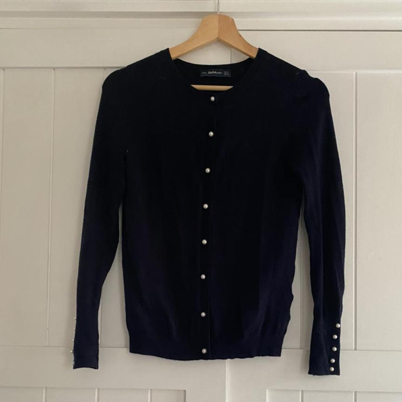 zara navy cardigan
