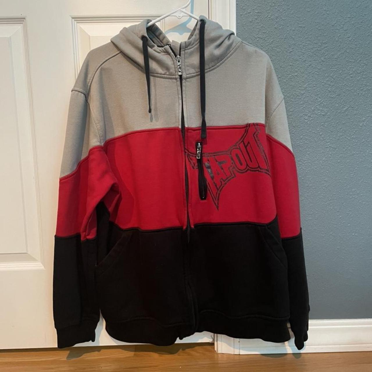 Men's Black and Red Hoodie | Depop