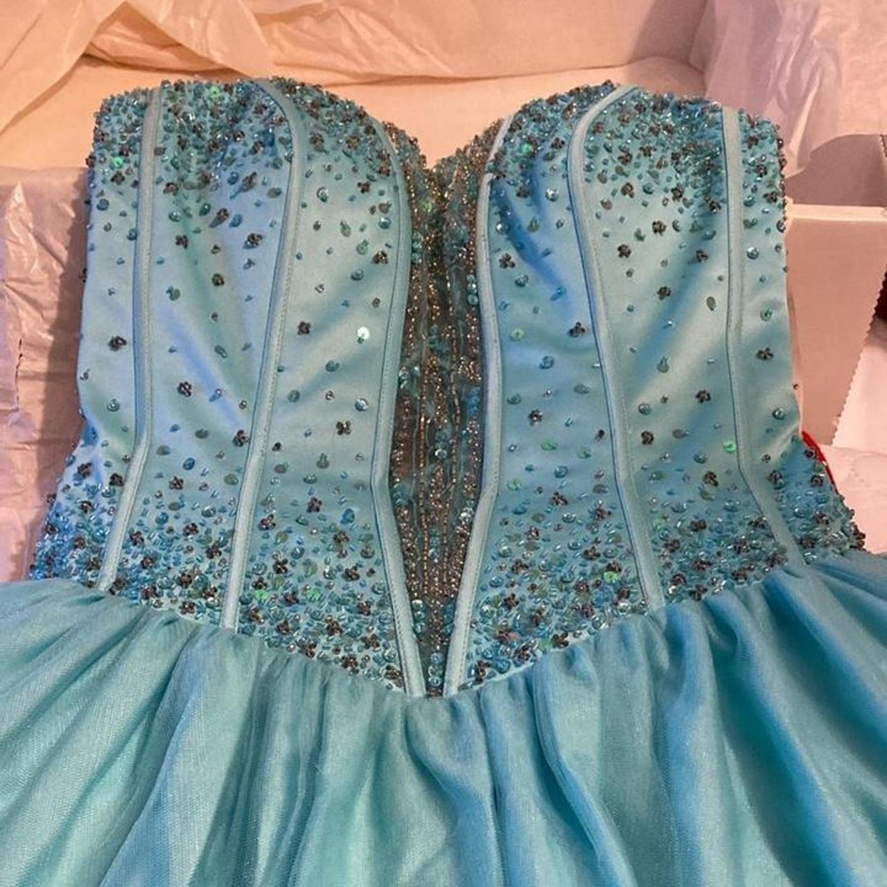 Princess prom dress aqua blue Worn once Very... - Depop