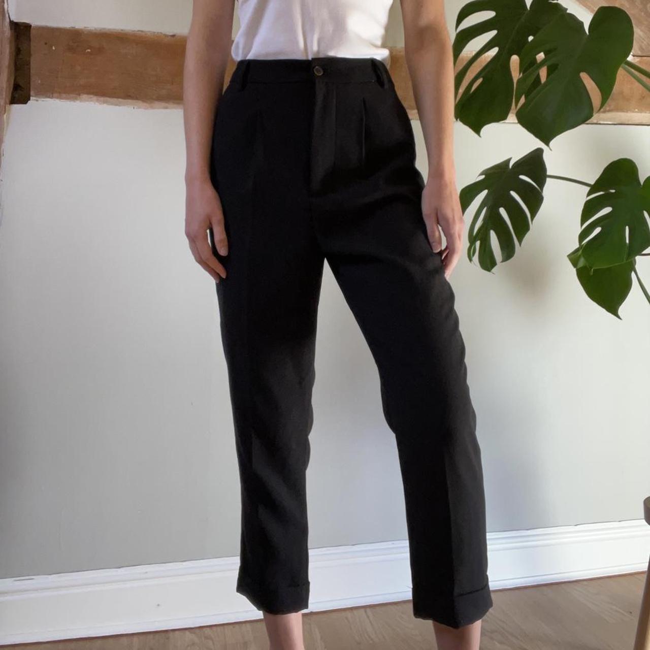 high waisted tapered trousers