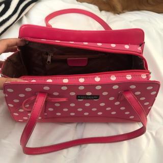 kate spade pink glitter polka dot purse