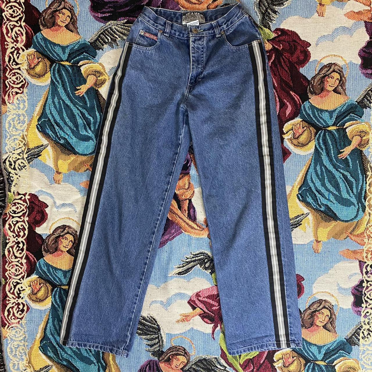 JNCO Women's Blue and Black Jeans Depop