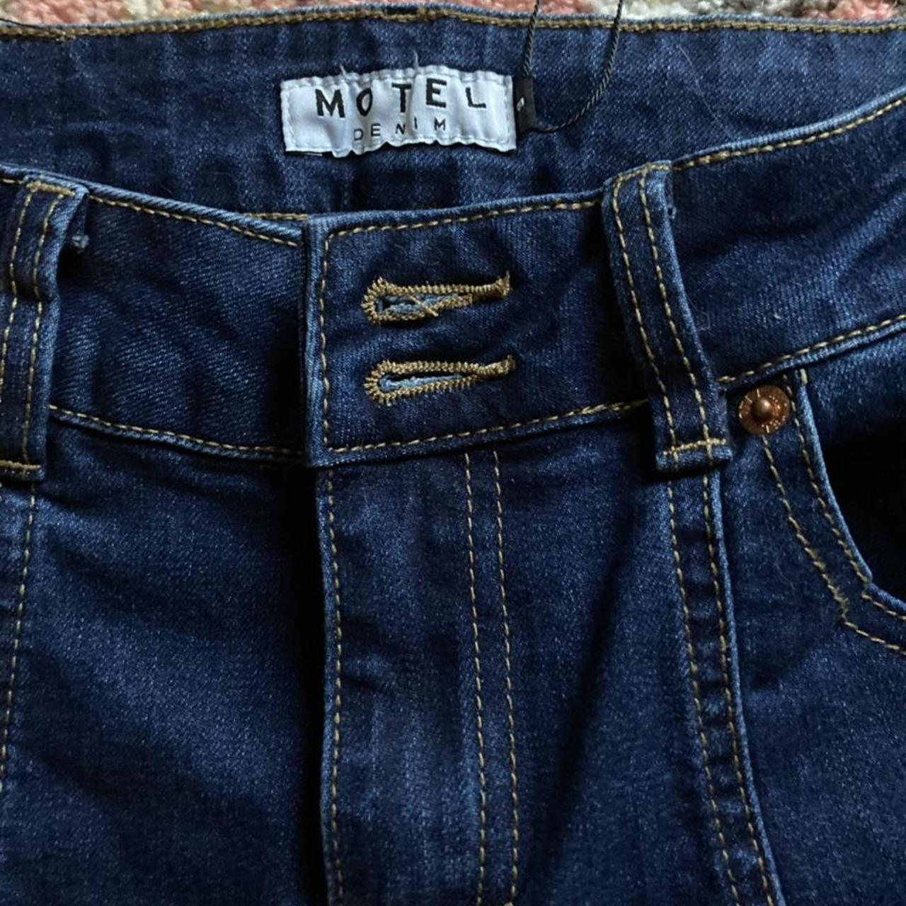 Motel Rocks low rise seam jeans in 90’s indigo.... Depop