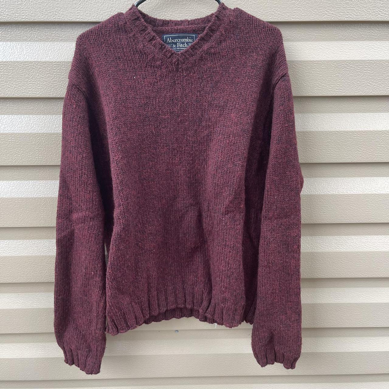 Vintage Abercrombie And Fitch Wool Sweater Maroon... Depop
