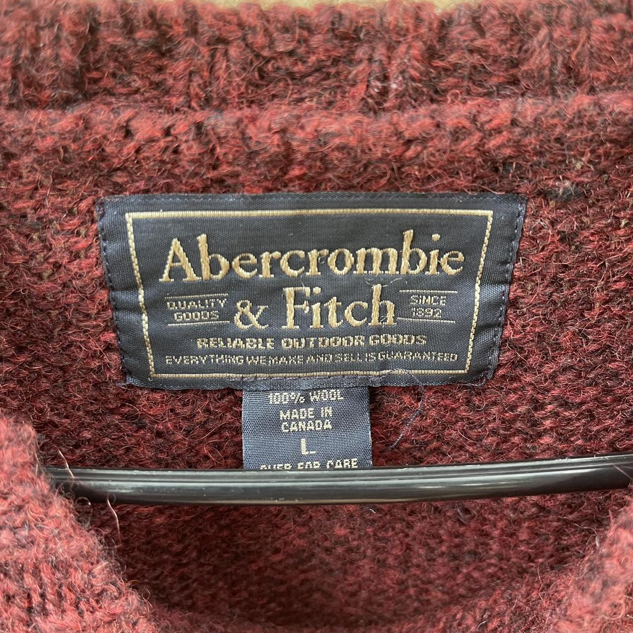 Vintage Abercrombie And Fitch Wool Sweater Maroon... - Depop