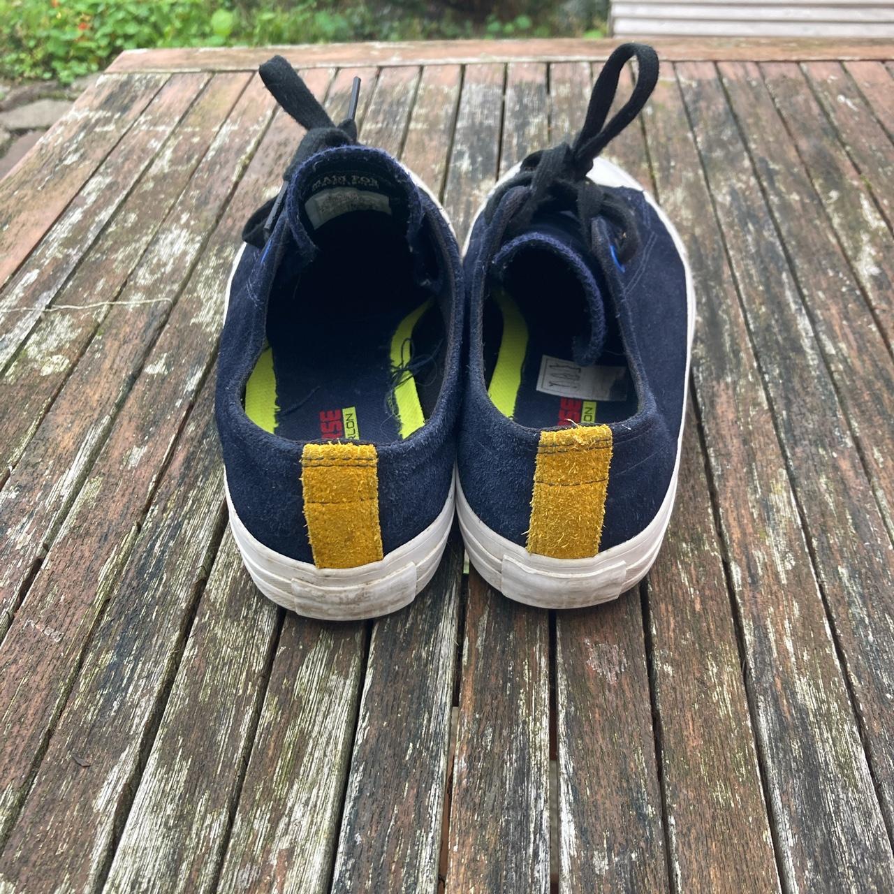 Converse cons skate shoes Size 8.5 Suede Navy Worn... Depop