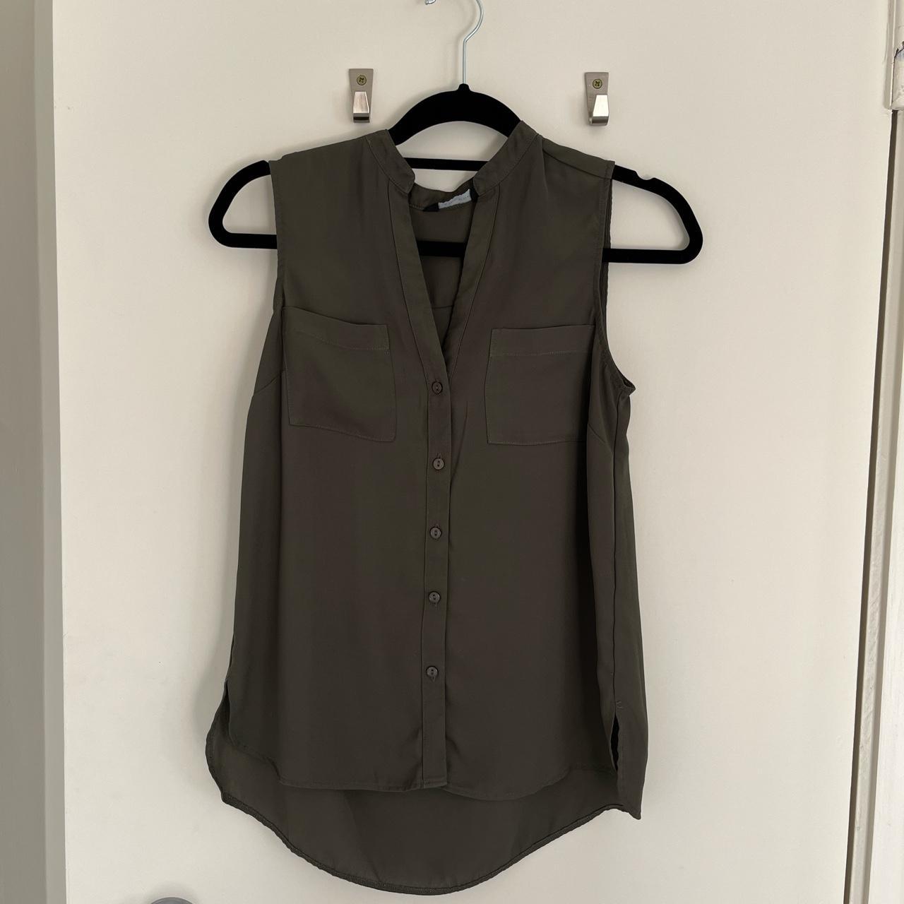 New Look Women's Green and Khaki Blouse | Depop