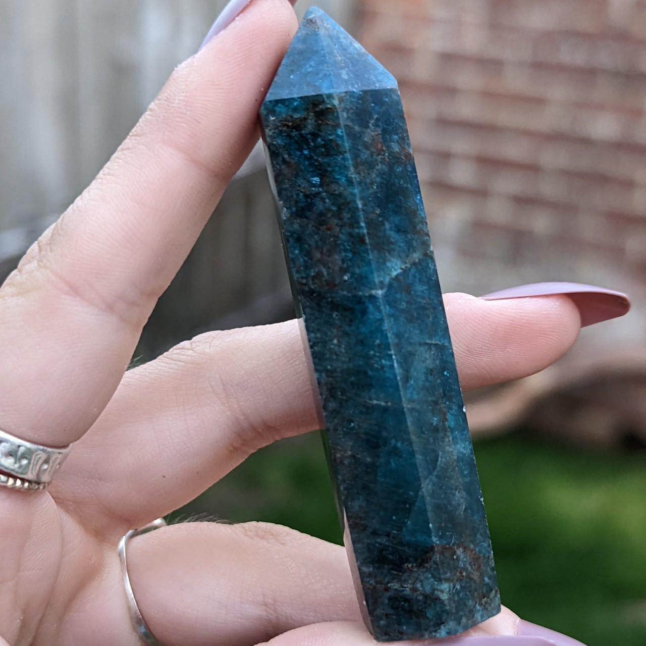 Apatite Crystal Tower With Deep Blue Colour. - Depop