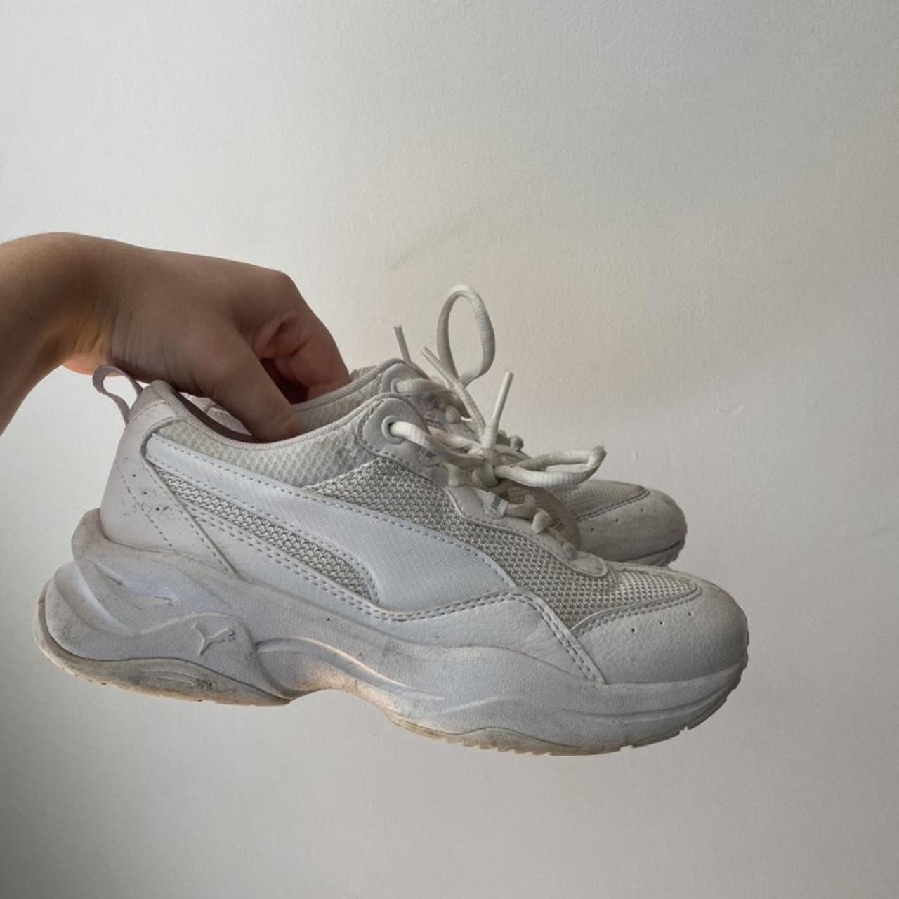 jd white puma trainers