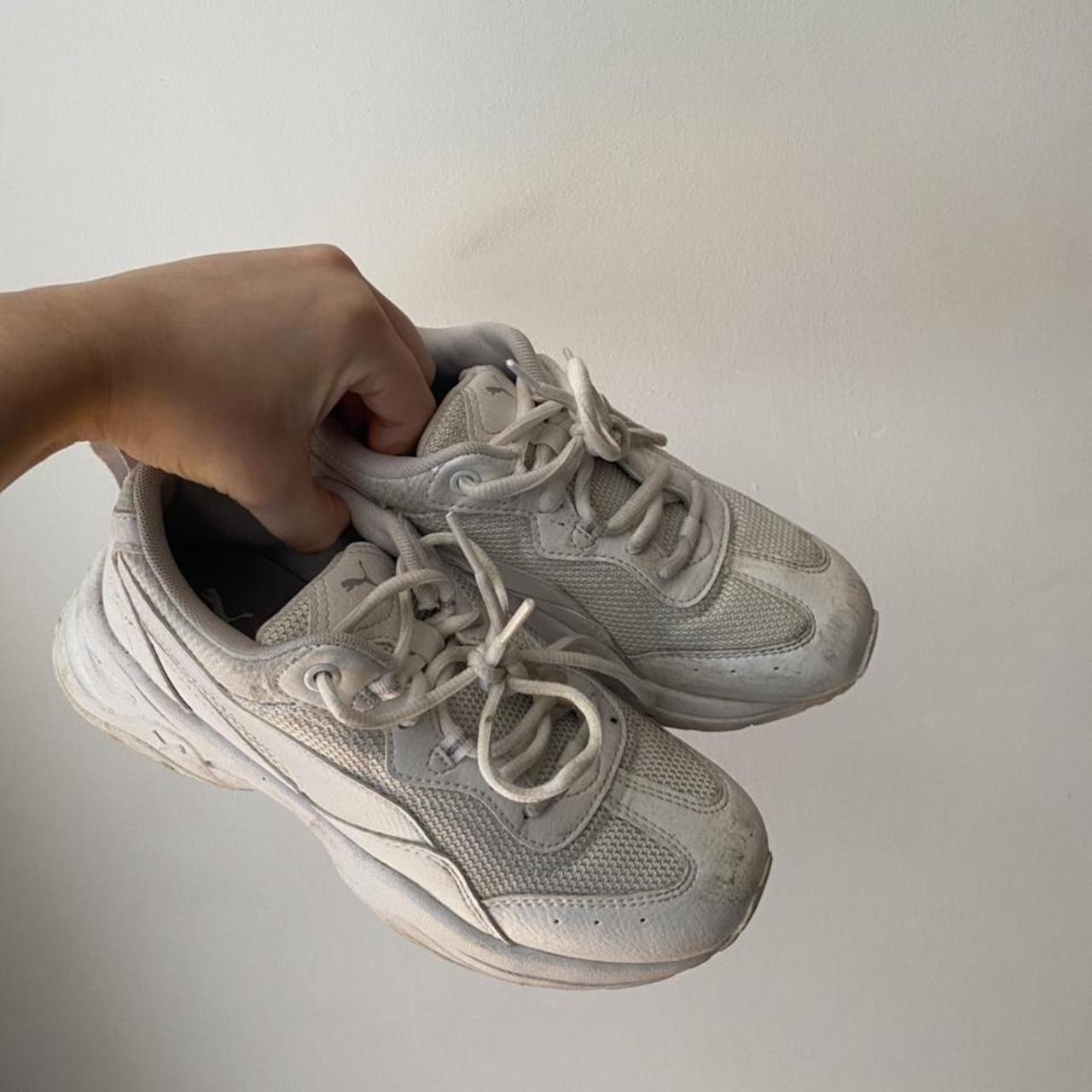 jd white puma trainers