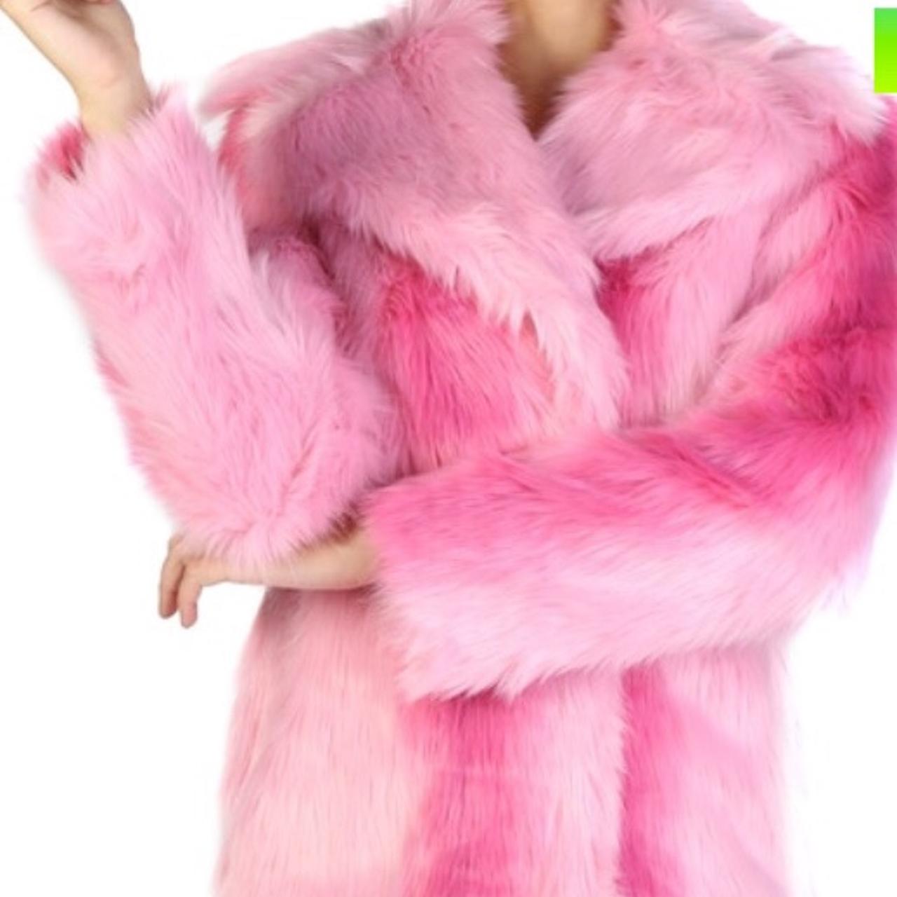 Guess pink clearance faux fur coat