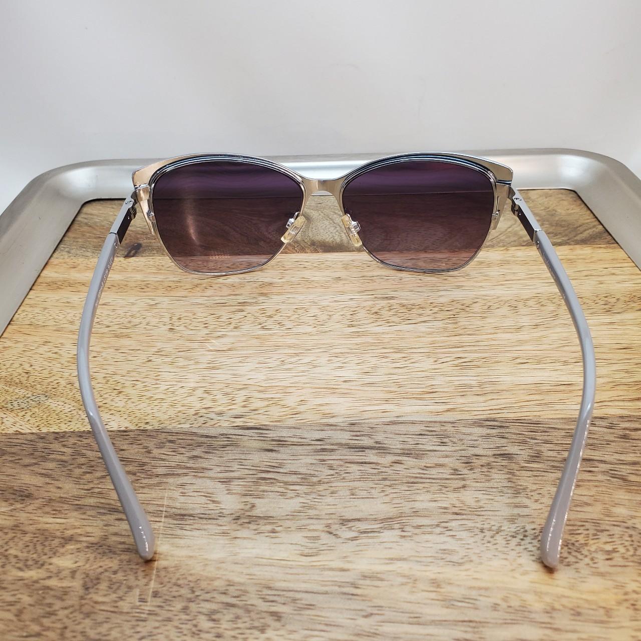 Laundry by Shelli Segal Women's Silver and Grey Sunglasses Depop