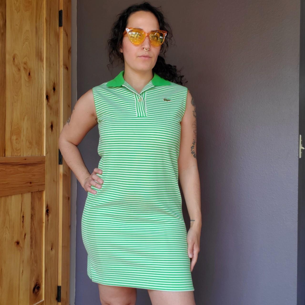 Lacoste striped 2025 polo dress