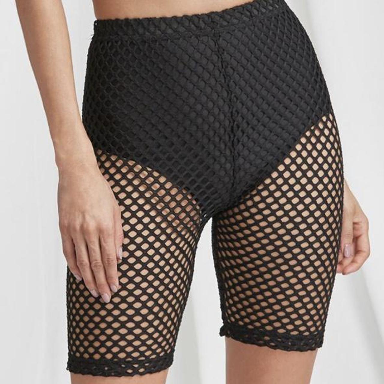 rhinestone fishnet shorts