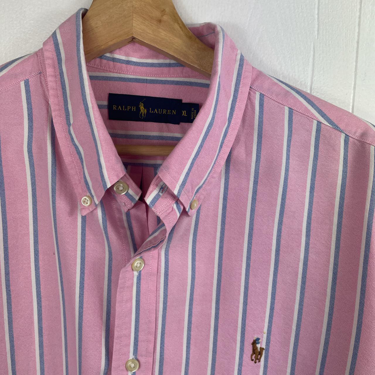 Ralph Lauren formal shirt in pink, white and blue... - Depop