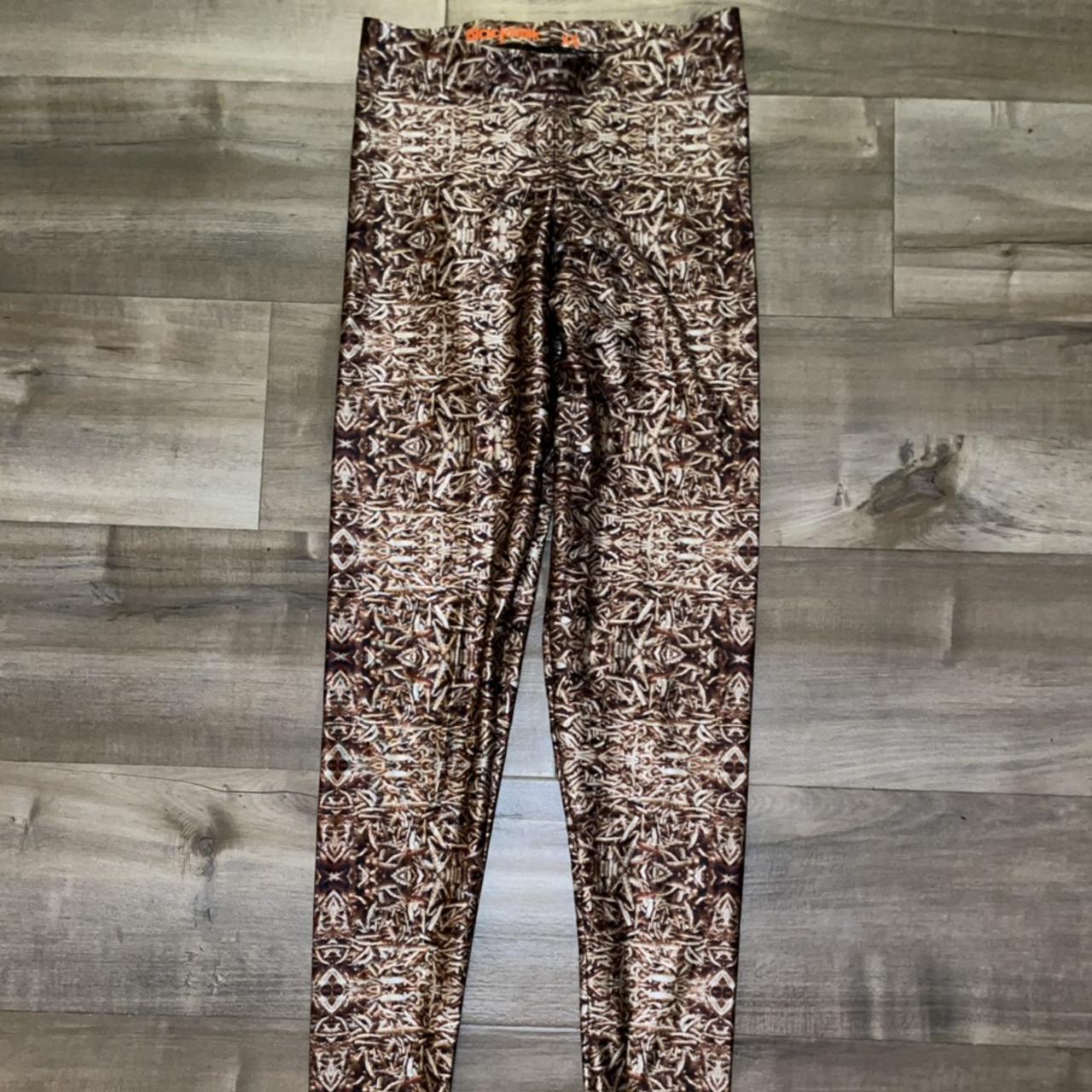 BlackMilk Women's Brown and Tan Leggings | Depop