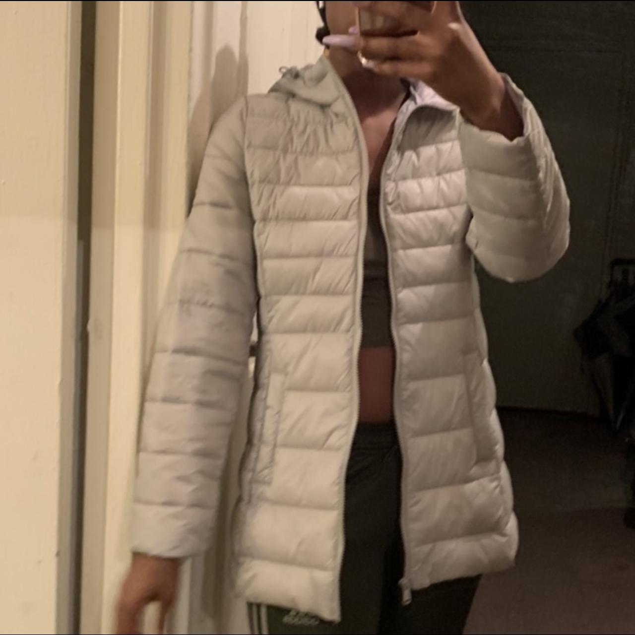 light gray puffer coat xs but fits like s puffers... Depop