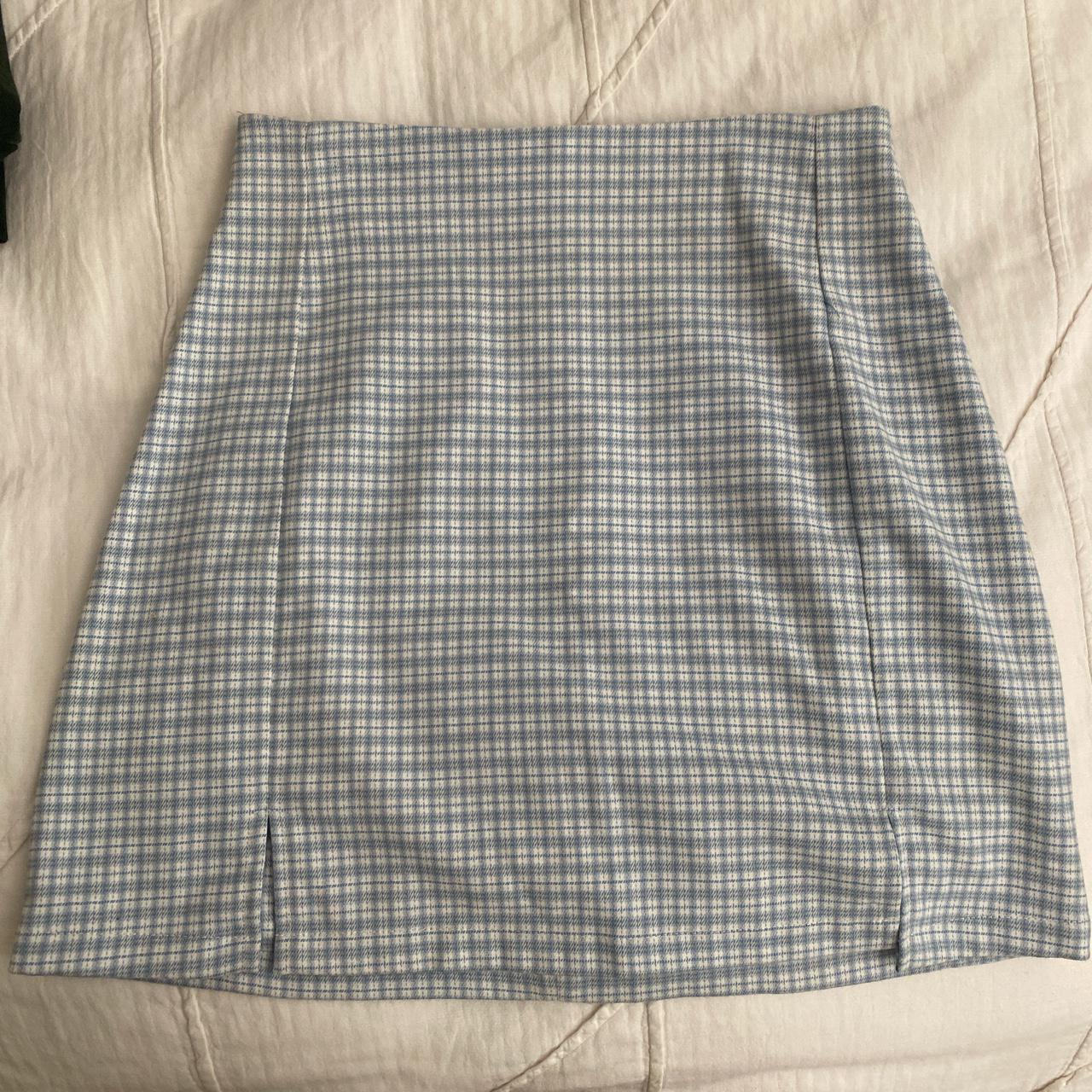 Brandy Melville Plaid Blue Skirt #brandymelville... - Depop