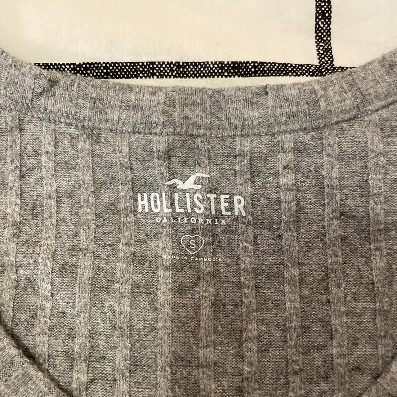 Hollister grey long sleeve top - great condition... - Depop