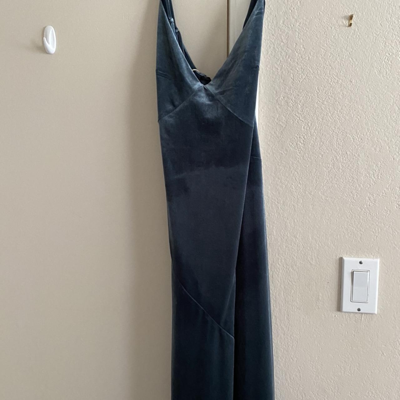 Formal Teal Dress w/ slit on left side NEVER WORN... - Depop