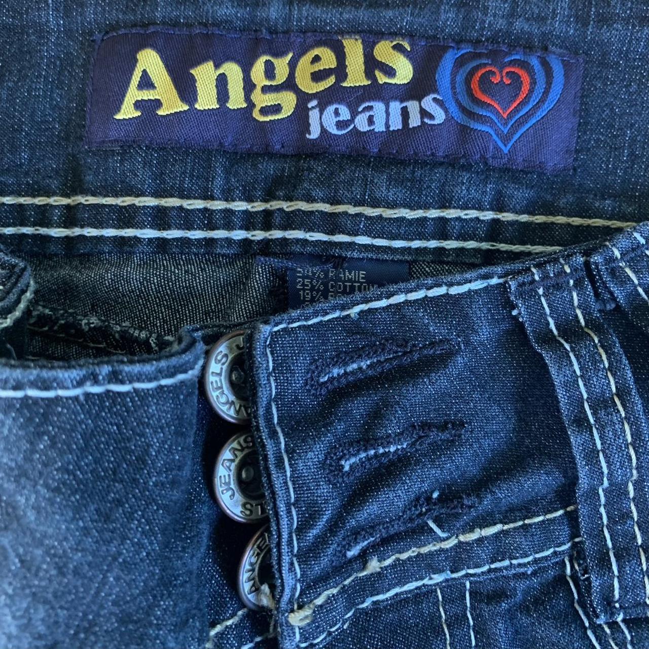 Deadstock early 2000s Angels jeans dark wash cropped... Depop