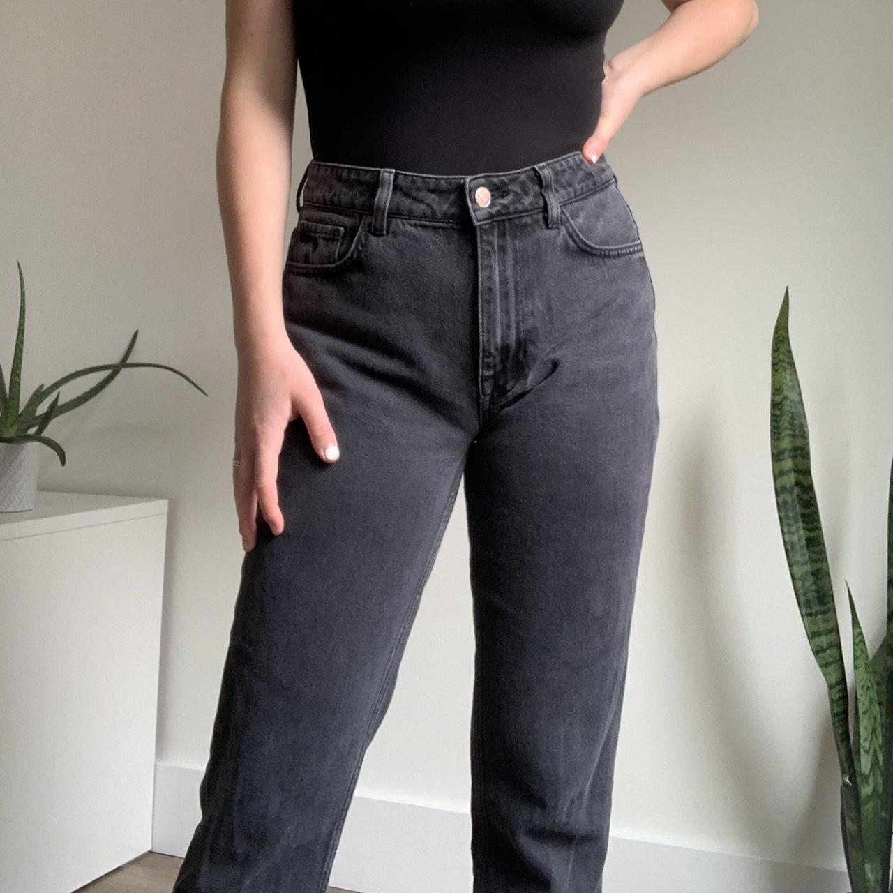 Zara Women's Grey and Black Jeans | Depop