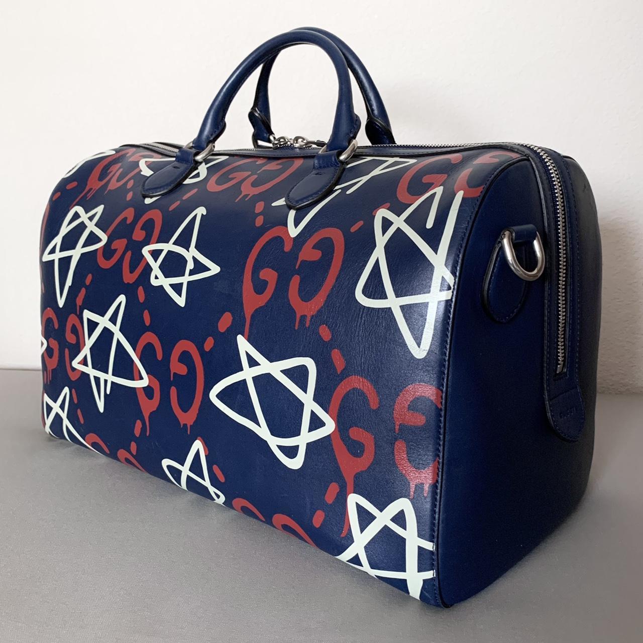 Gucci ghost travel duffel bag. Navy leather with - Depop
