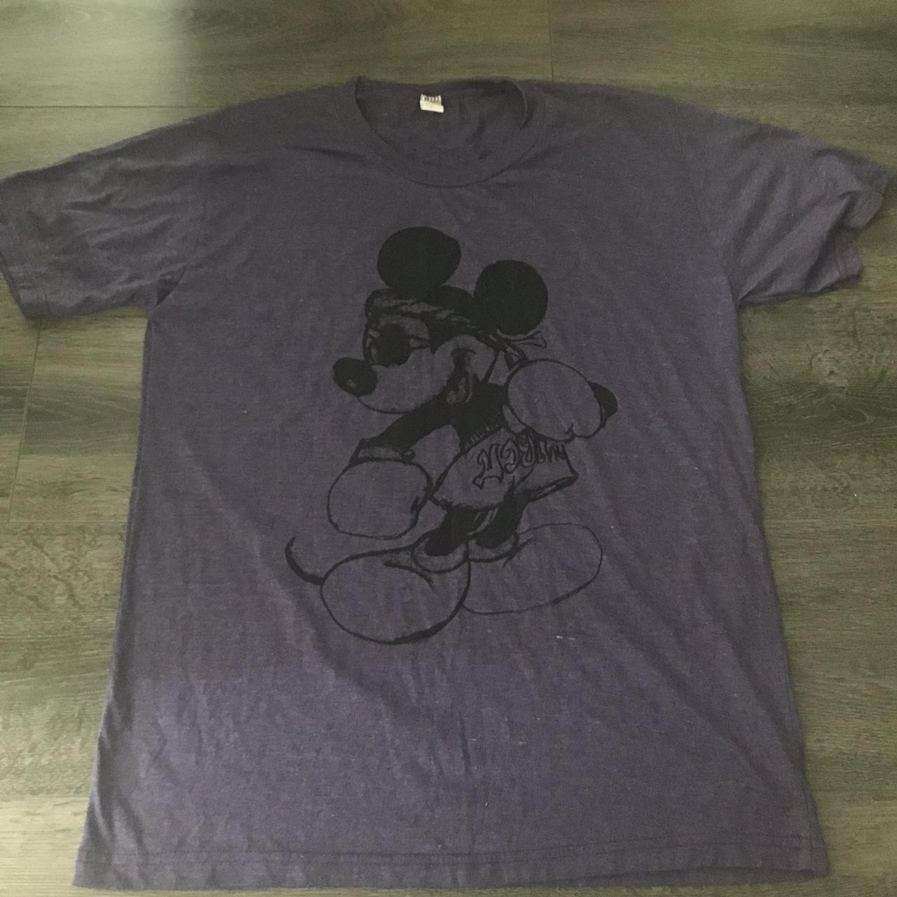 Purple Muay Thai Mickey Mouse Graphic T-Shirt Size:... - Depop