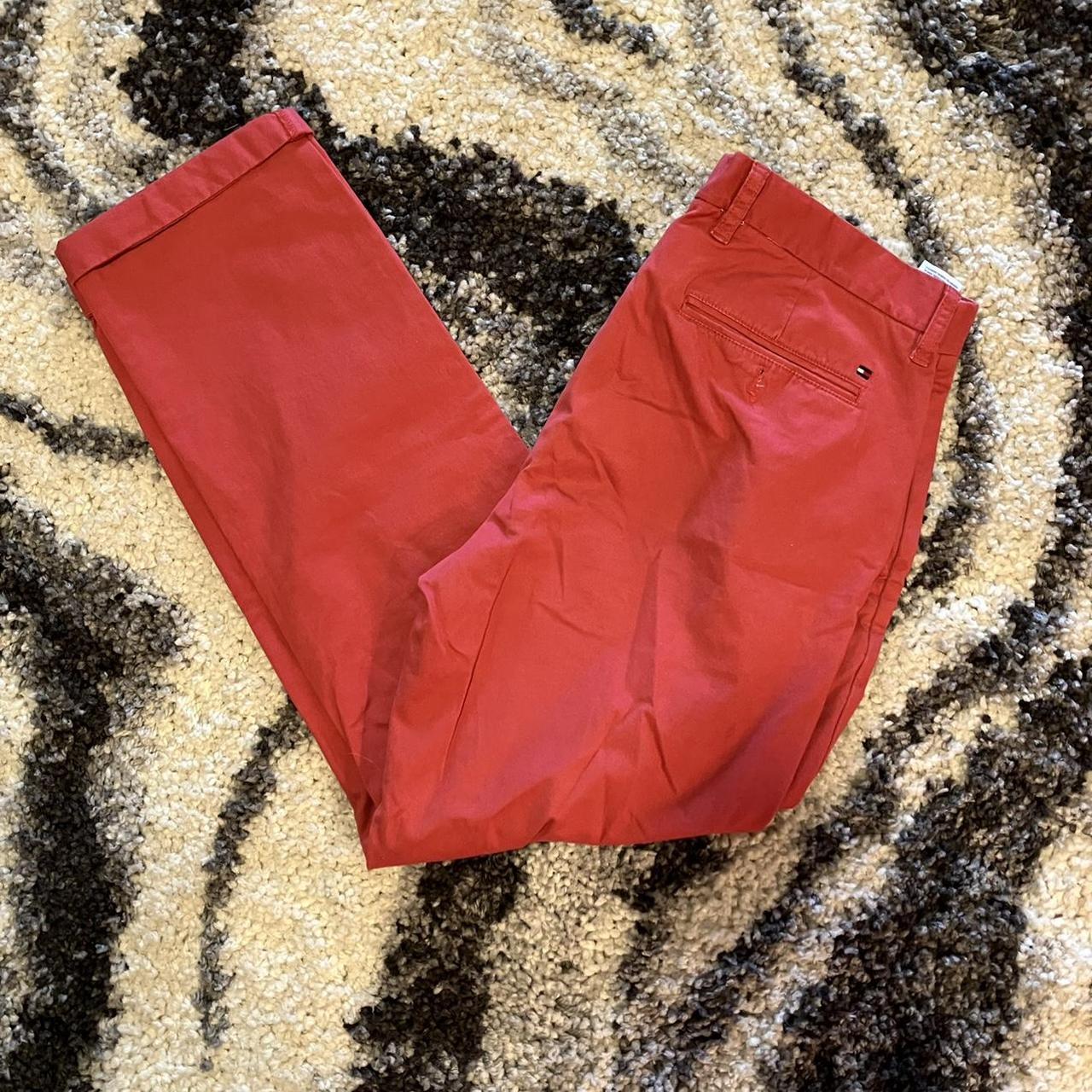 Modern Red Tommy Hilfiger Khakis This modern Tommy... - Depop