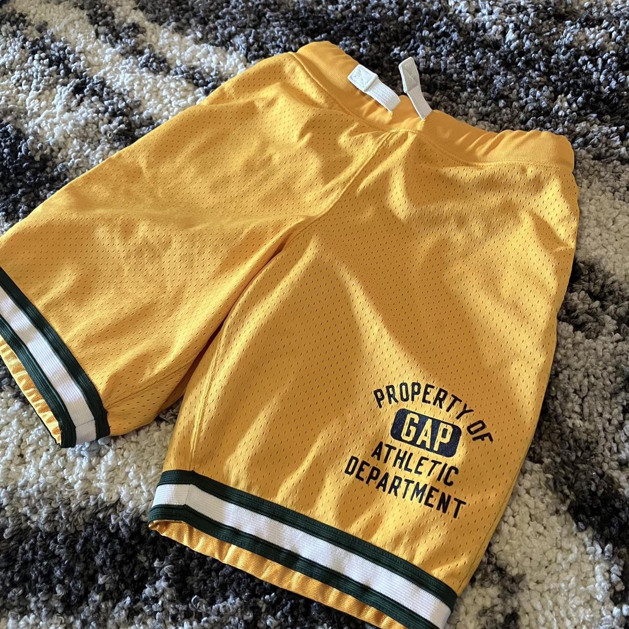 modern-yellow-gap-gym-shorts-these-modern-yellow-depop