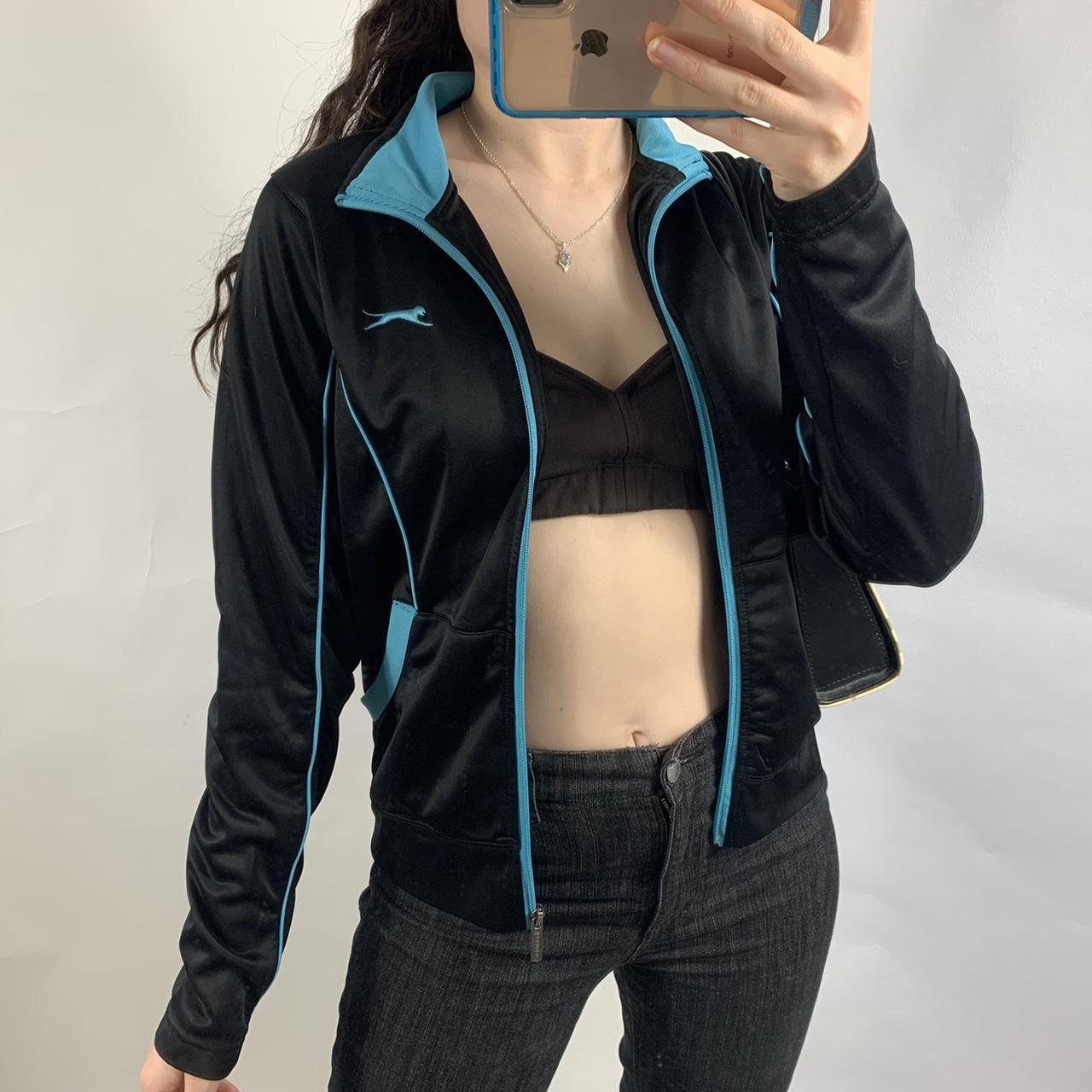Slazenger black and blue zip up jacket In great... - Depop