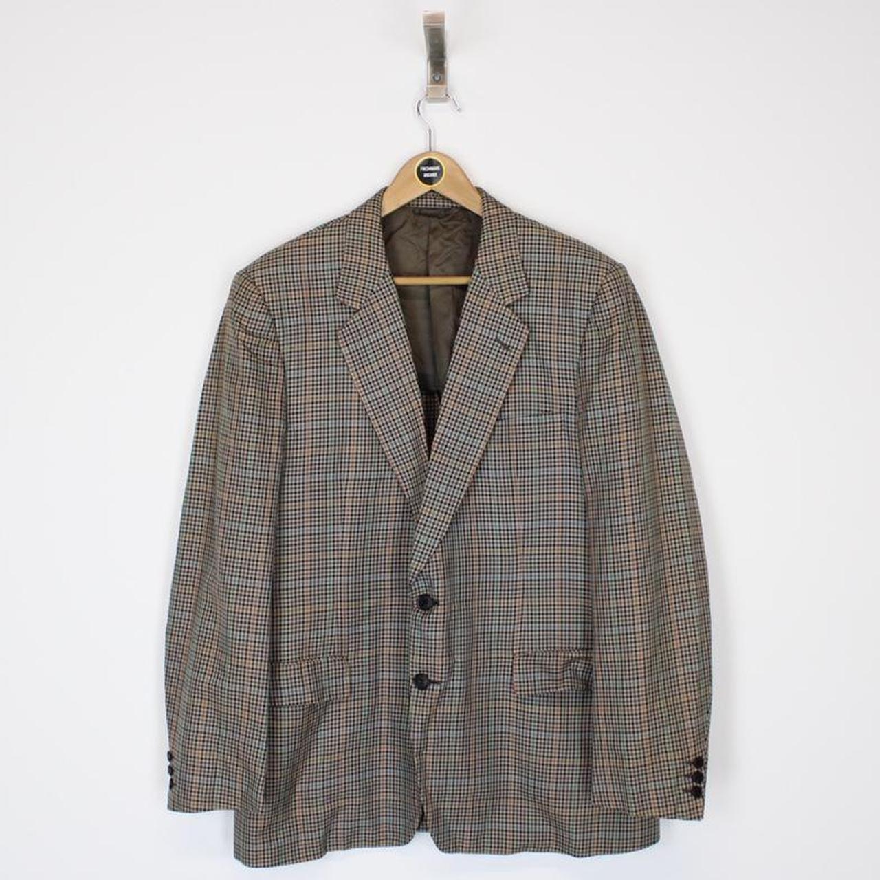 Vintage 90’s Burberry Multicoloured Checked Blazer... - Depop