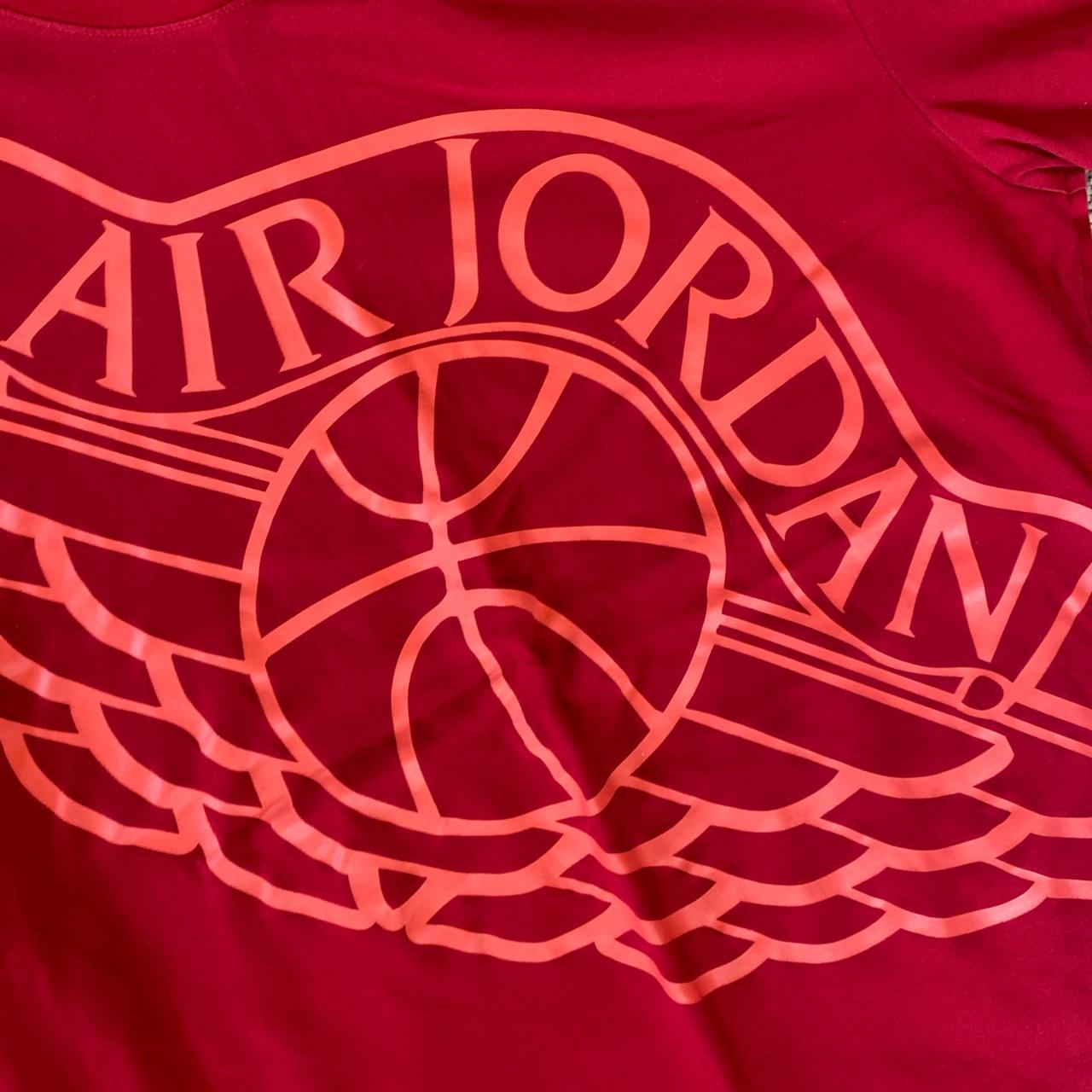 Red Infared Jordan Wings Logo Tee Men’s Medium red... Depop