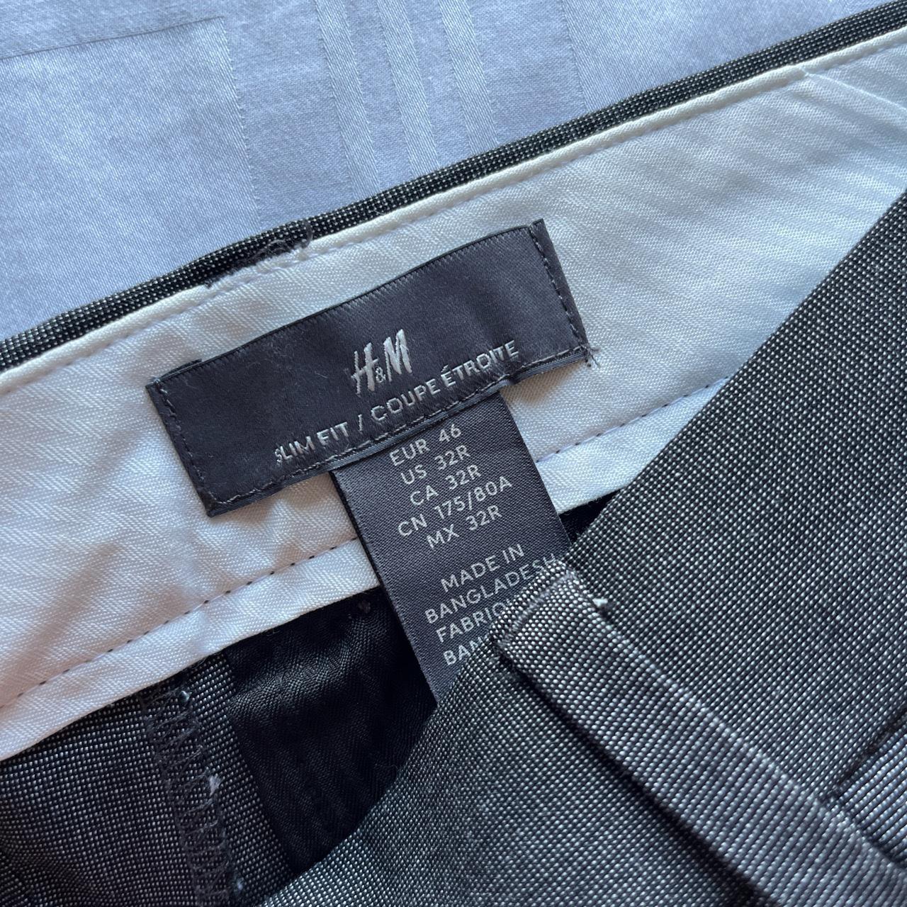 H&M Grey Slacks Dress Pants Mens 32 Slim Fit #grey... - Depop