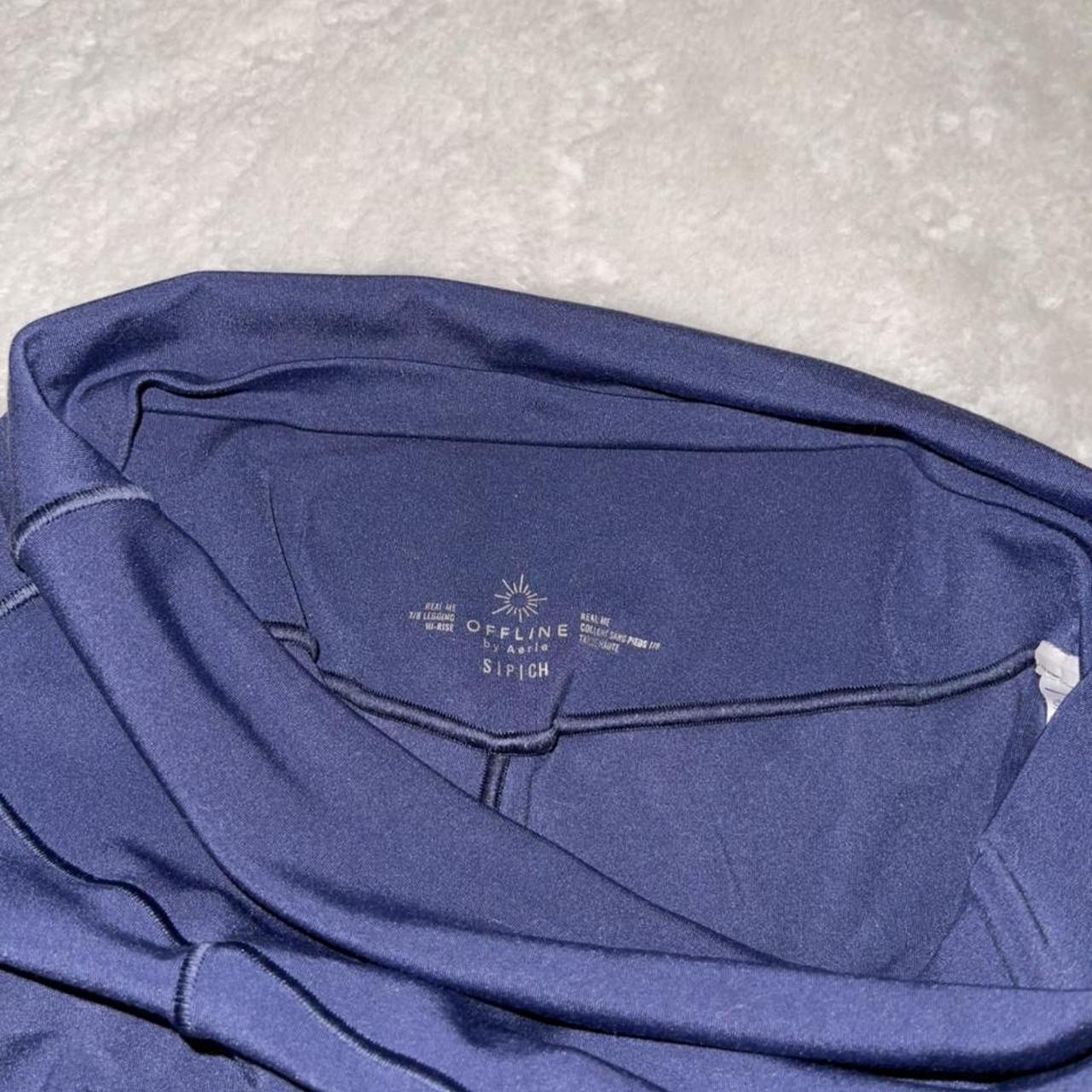 Aerie Women's Blue and Navy Leggings Depop