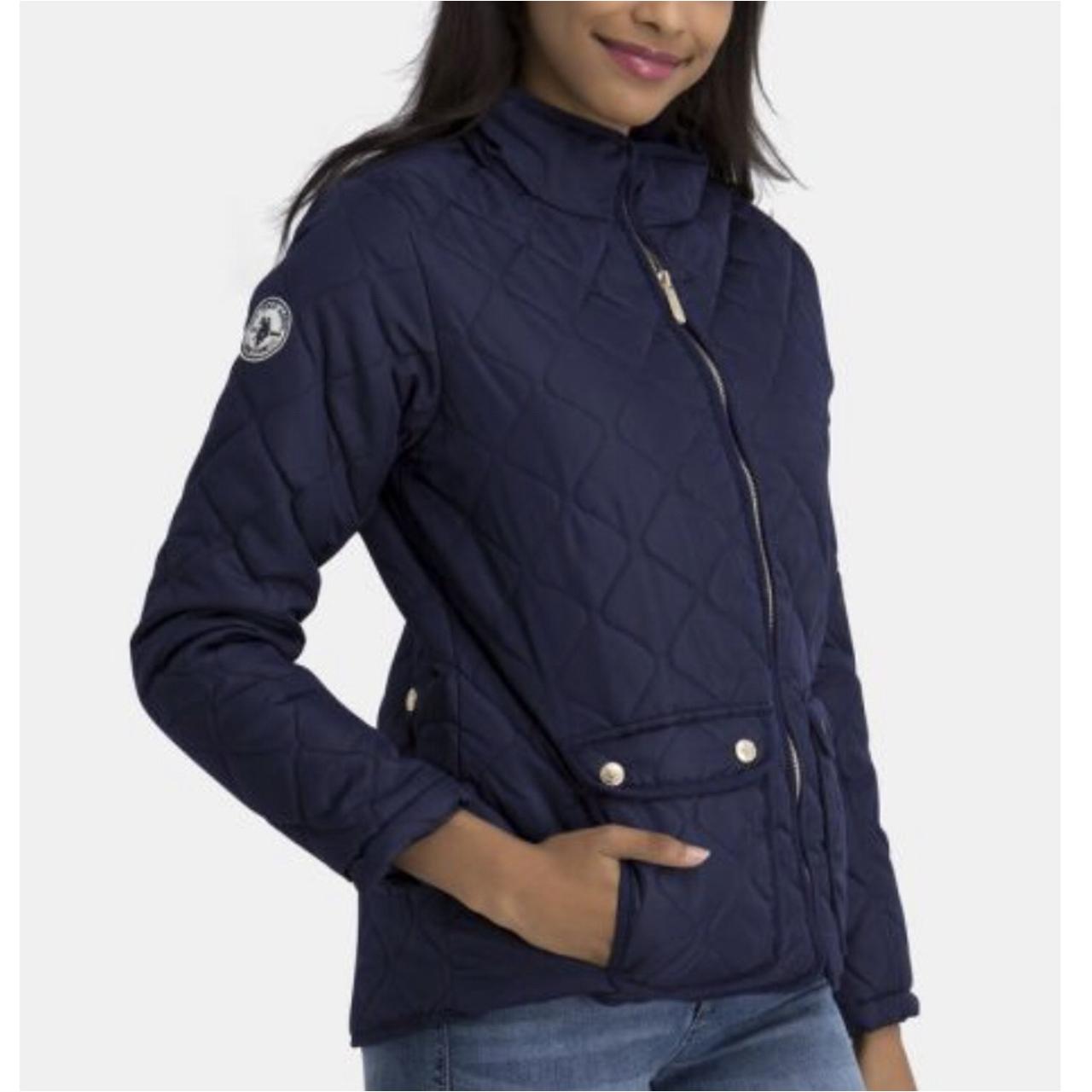 Polo Sport Women's Navy and Gold Jacket Depop