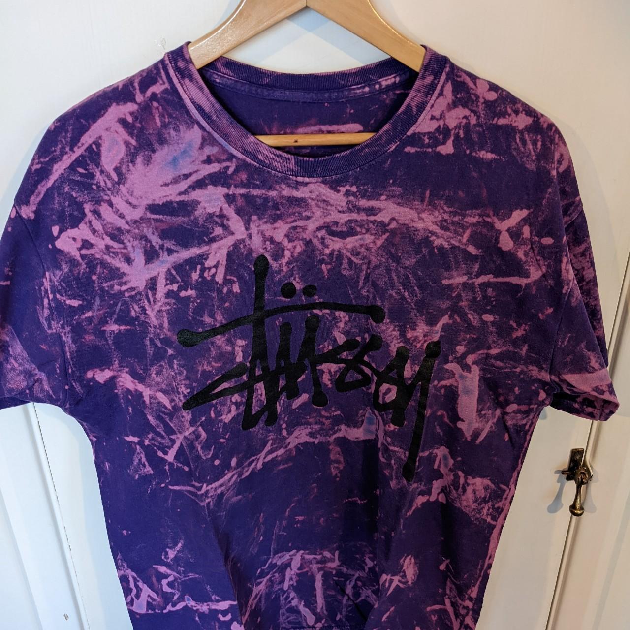 Stussy purple tie-dye t-shirt. Size L... - Depop