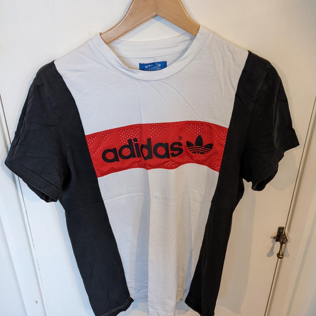 Adidas Men's Black and White T-shirt | Depop