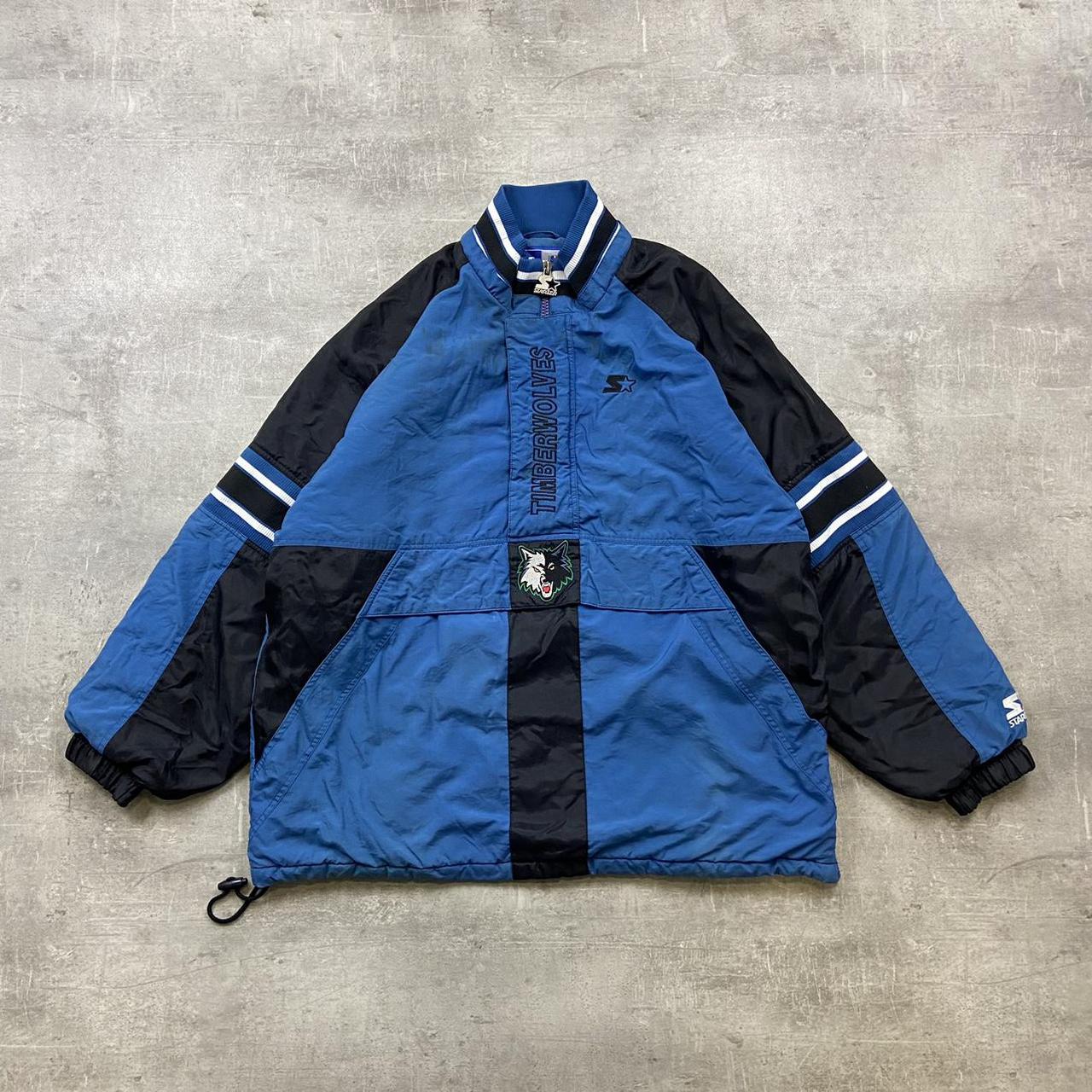 Vintage 90’s nba starter quarter zip jacket in blue... - Depop