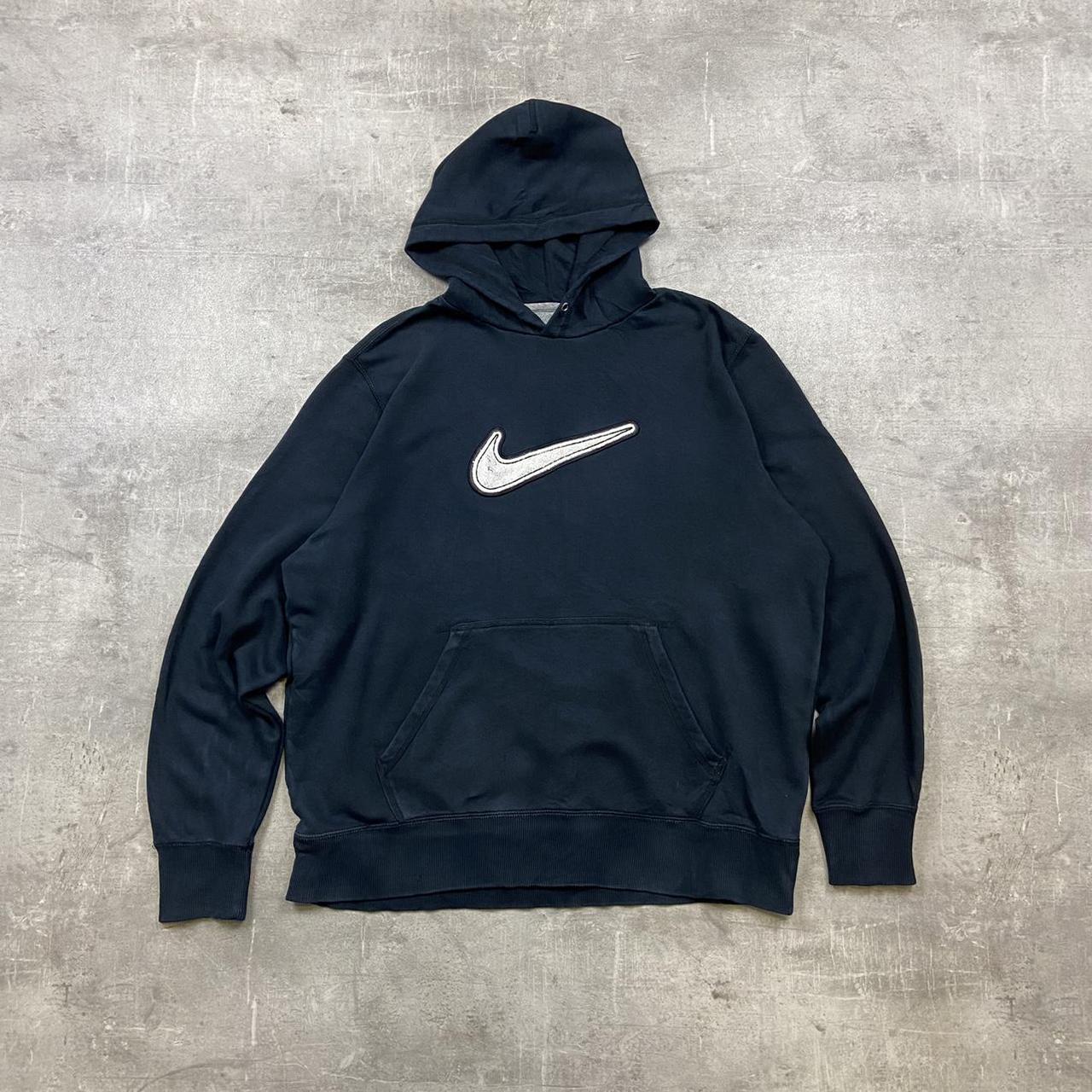 Vintage 00’s Nike spellout embroidered hoodie in... - Depop