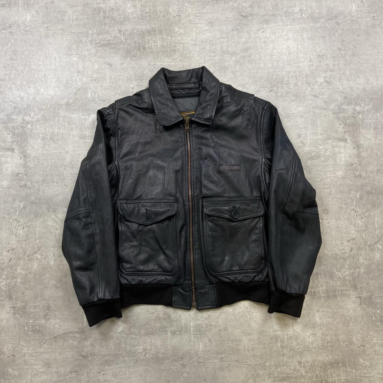 Vintage Avirex leather aviator jacket type G1 in... - Depop